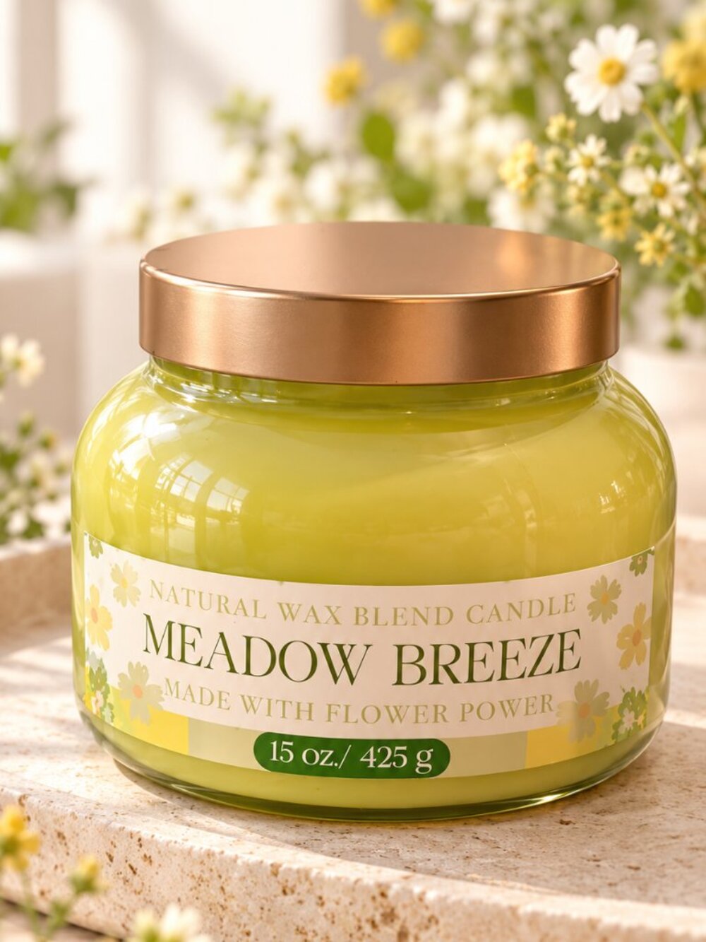 Meadow Breeze Green Scented Candle 15 oz